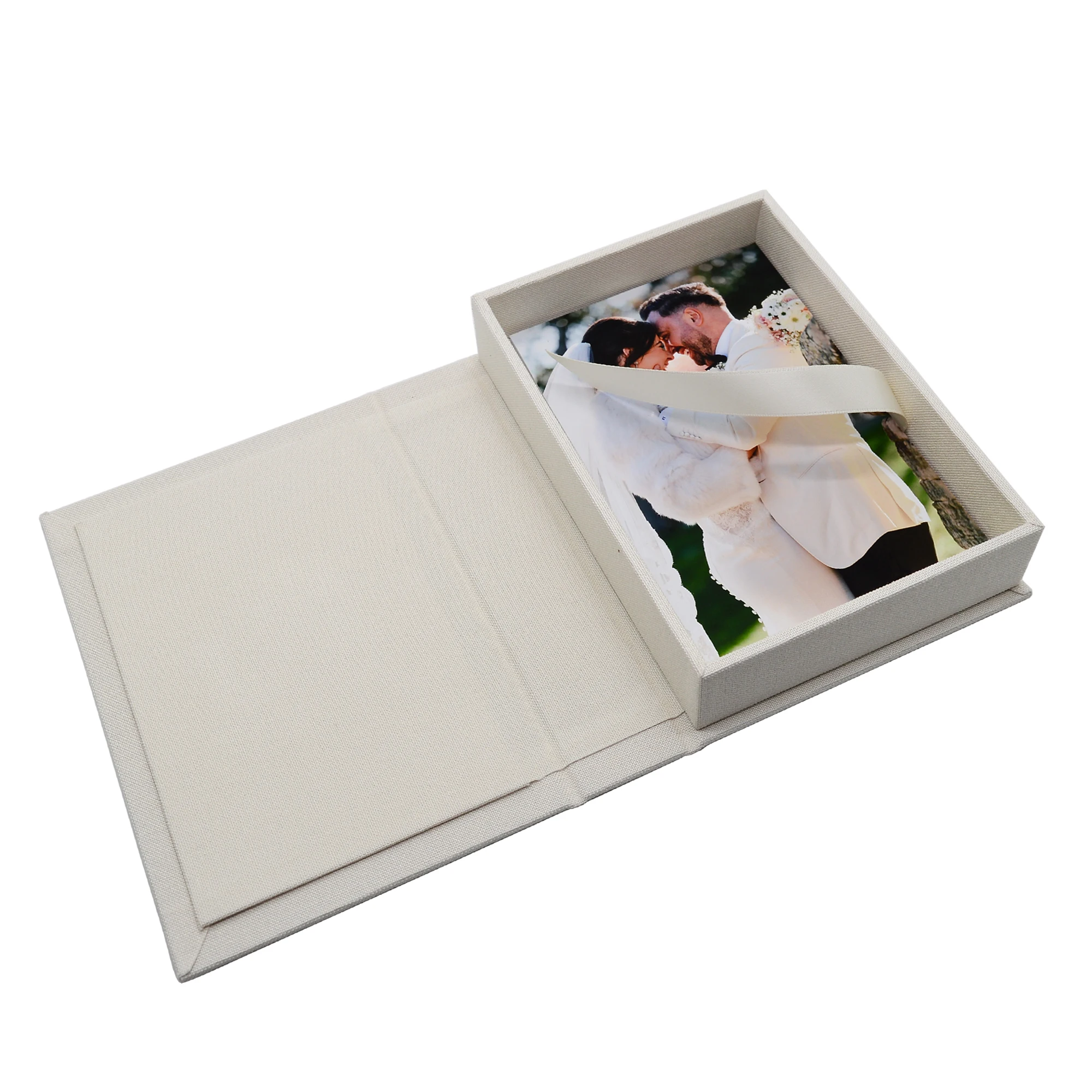 

Custom A4 and A5 Linen Photo Cover Box Wedding Keepsake Box Packaging | Photographer Gifts for Clients