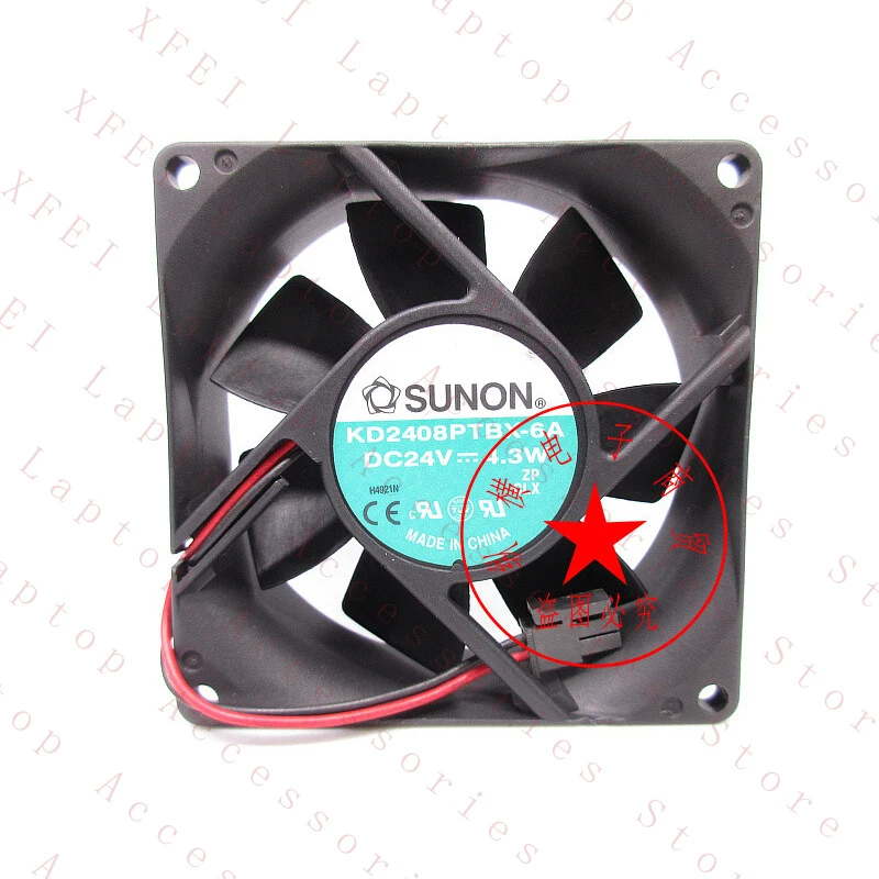 

D 1PC FOR SUNON KD2408PTBX-6A Cooling Fan 8025 24V 4.3W 8cm double ball