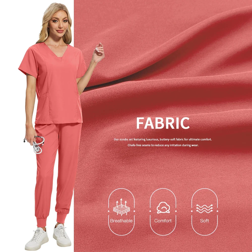 Multicolor Scrub Uniform Short Sleeve Tops+Pant Suits Nursing Uniform Women Pet Clinic Doctor Scrub Set Medical Surgery Workwear