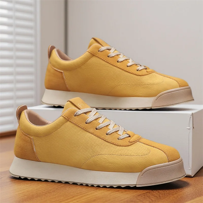 

Retro Fashion Brown Men's Low Sneakers Big Size 45 Breathable Flat Shoes Trainers Men Lace-up Casual Sneakers Zapatillas Hombre