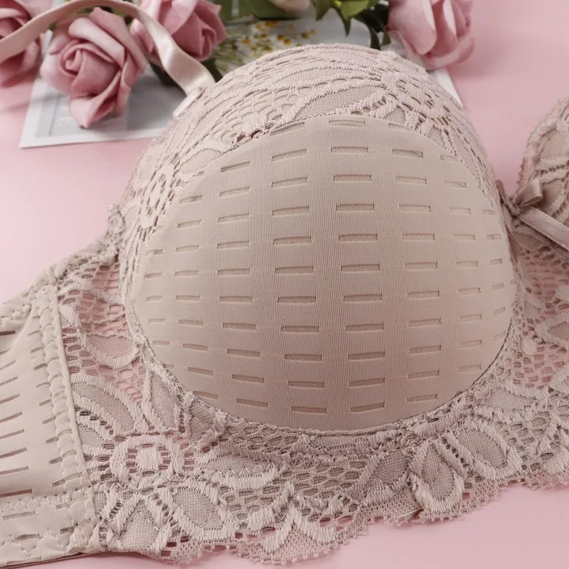 Beauwear New Half Cup Bras 85-100 Women Lingerie Floral Print Brassiere Thin Cotton Comfortable Sexy Underwear Lace Bras C D Cup