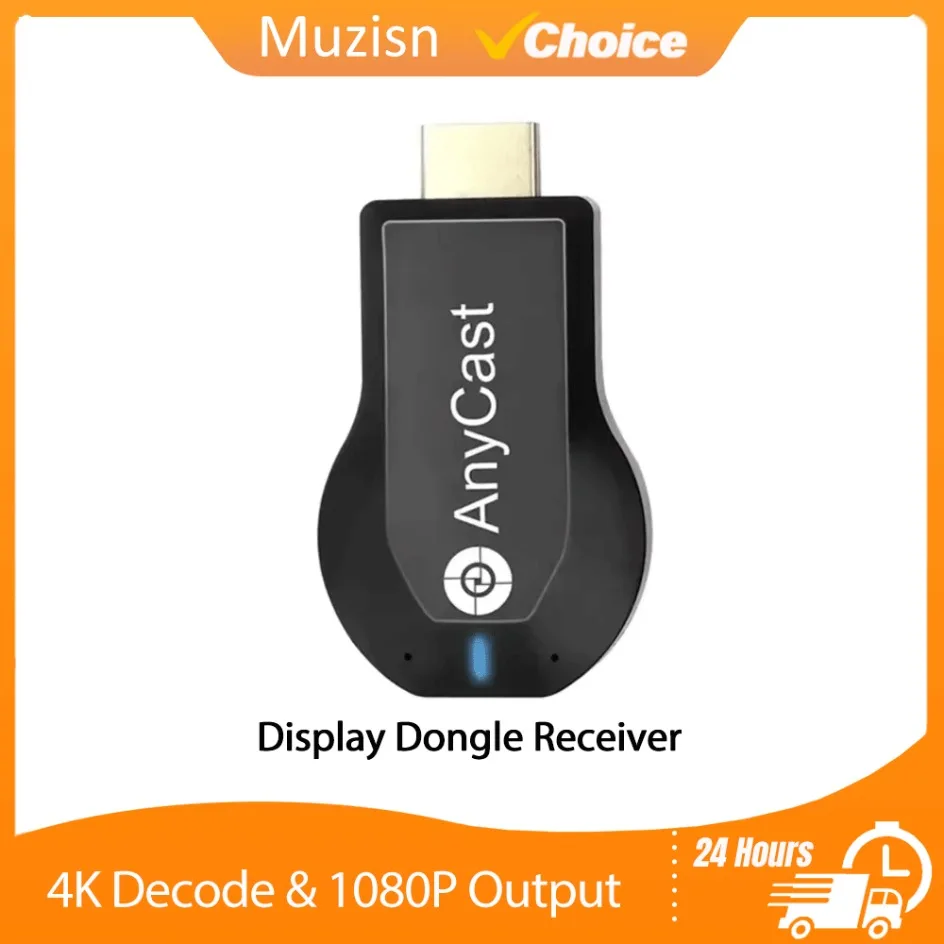 Wireless HDMI-Compatible Receiver 4K Decode & 1080P Output Plug and Play Portable Compatible with PC/Laptop/TV Box