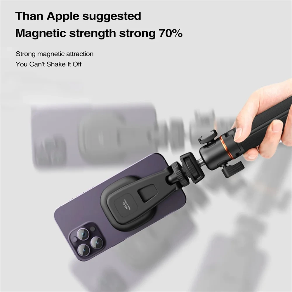 VRIG 360 °   Tripé magnético para telefone, suporte magnético para telefone magsafe, anel de luz de preenchimento para iphone 12 13 14 15 pro max, todos os telefones