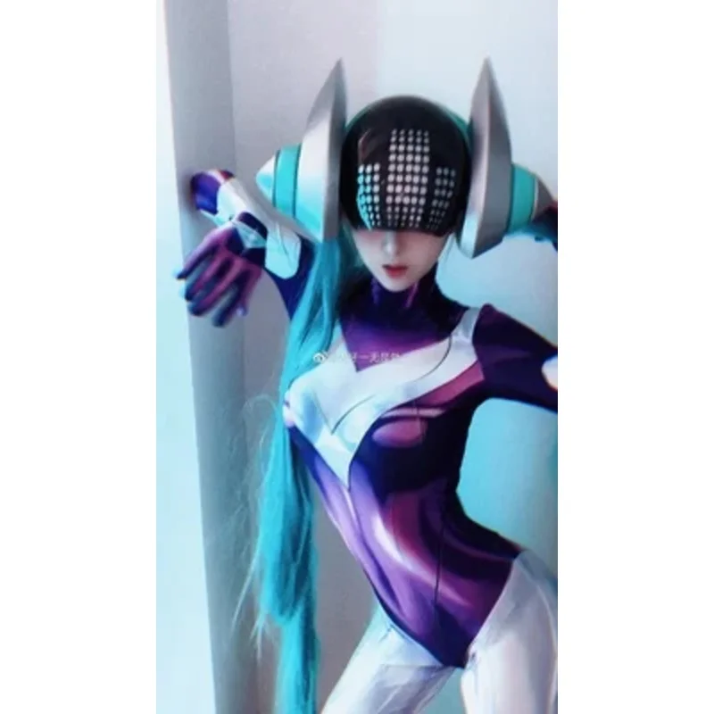 Halloween dj sona cosplay traje mulher meninas super-herói bodysuit zentai ternos macacão adultos crianças