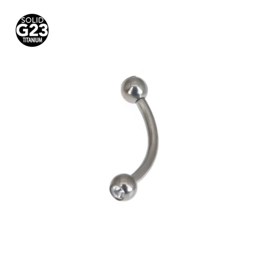 Anillo de titanio para Piercing corporal, barra curvada para ceja, Tragus, hélice, oreja, vientre, labio, 10Mm, 16G, 1 unidad, 23 titanio - 1