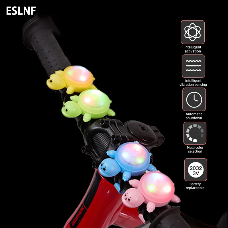 Bicycle Turtle Tail Light LED Colorful MINI Light Waterproof MTB Road Bike Night Riding Safety Warning Lamp Bicycle Accessories