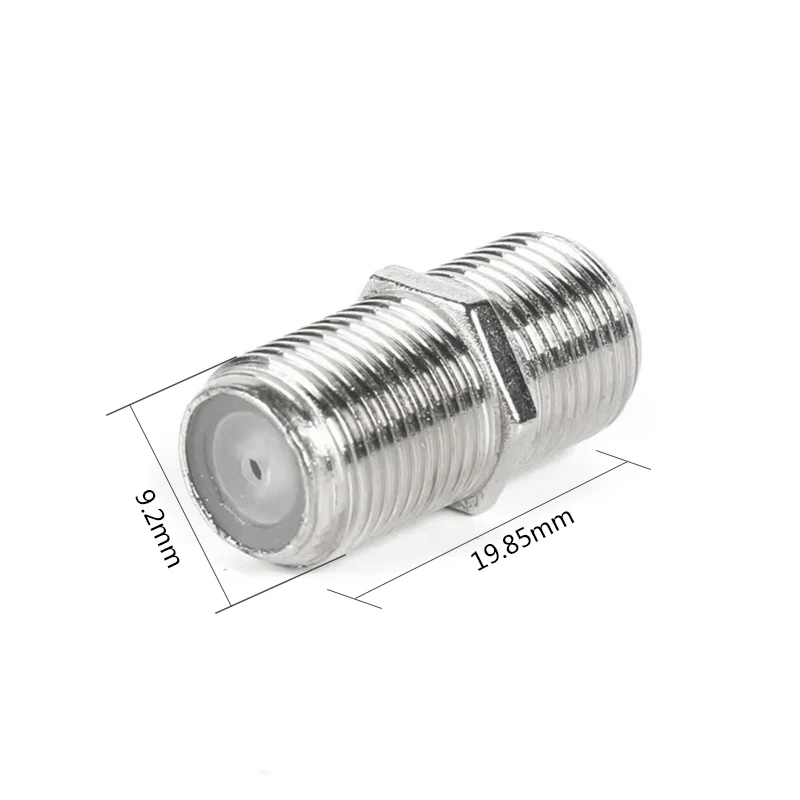 100PCS/Lot F Type Adaptor Coupler F Female to F Female Adapter RG6 RG59 Coax Coaxial Cable Connecter Terminals for TV/Video