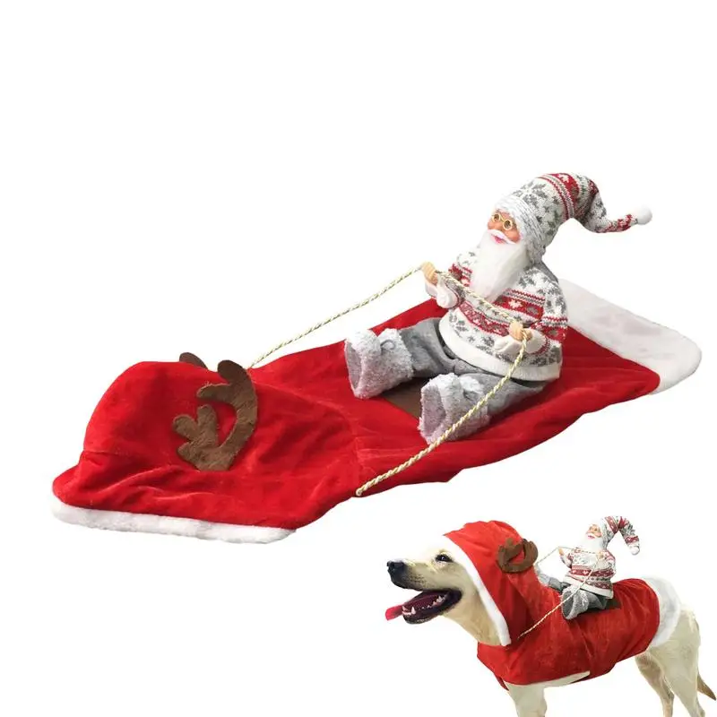 Christmas Pet Clothes Dog Red Hat Suit Clothes Dressing Up Dogs Cats Outfit Puppy Cosplay Costumes For Fancy Dress Festivals