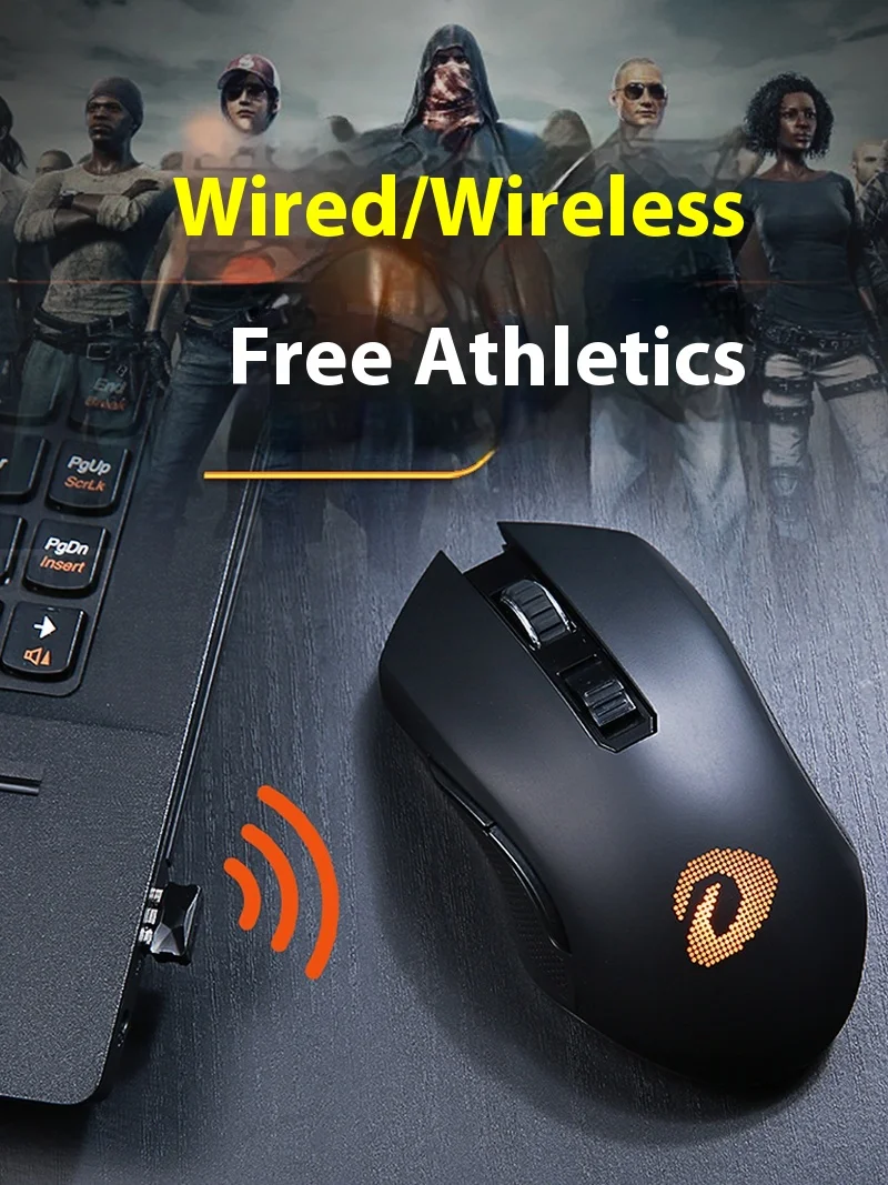 Daryou Em905 Wireless Mouse With Two Modes For Gaming  Esports  Laptop  Office Charging Mouse  Wired Dual-mode Gaming Mouse