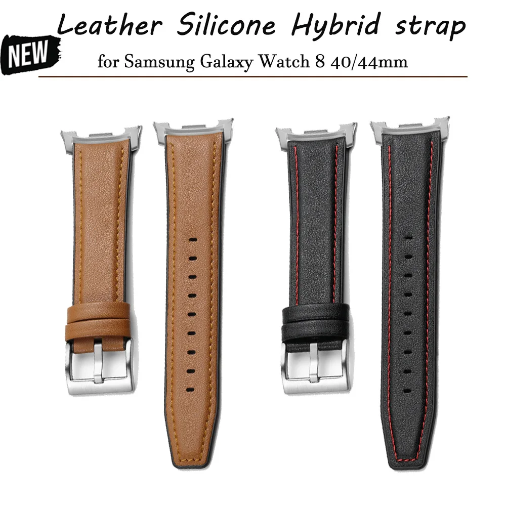 Cinturino in pelle per Samsung Galaxy Watch 8 40 44mm /8 Classic 46mm Sport Band per Galaxy Ultra 2025/7 47mm Bracciale stile business