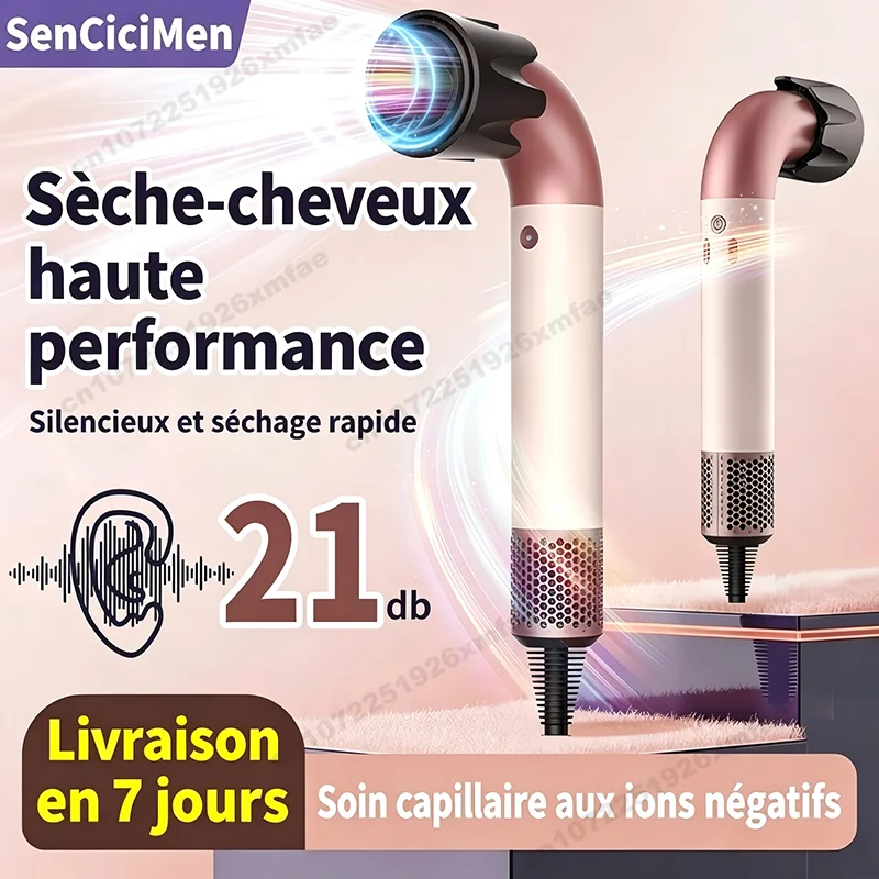 Sèche-cheveux professionnel sans pales à 200 millions d'anions, soin capillaire rapide et puissant à ions négatifs pour la maison, modèle Constant HD18