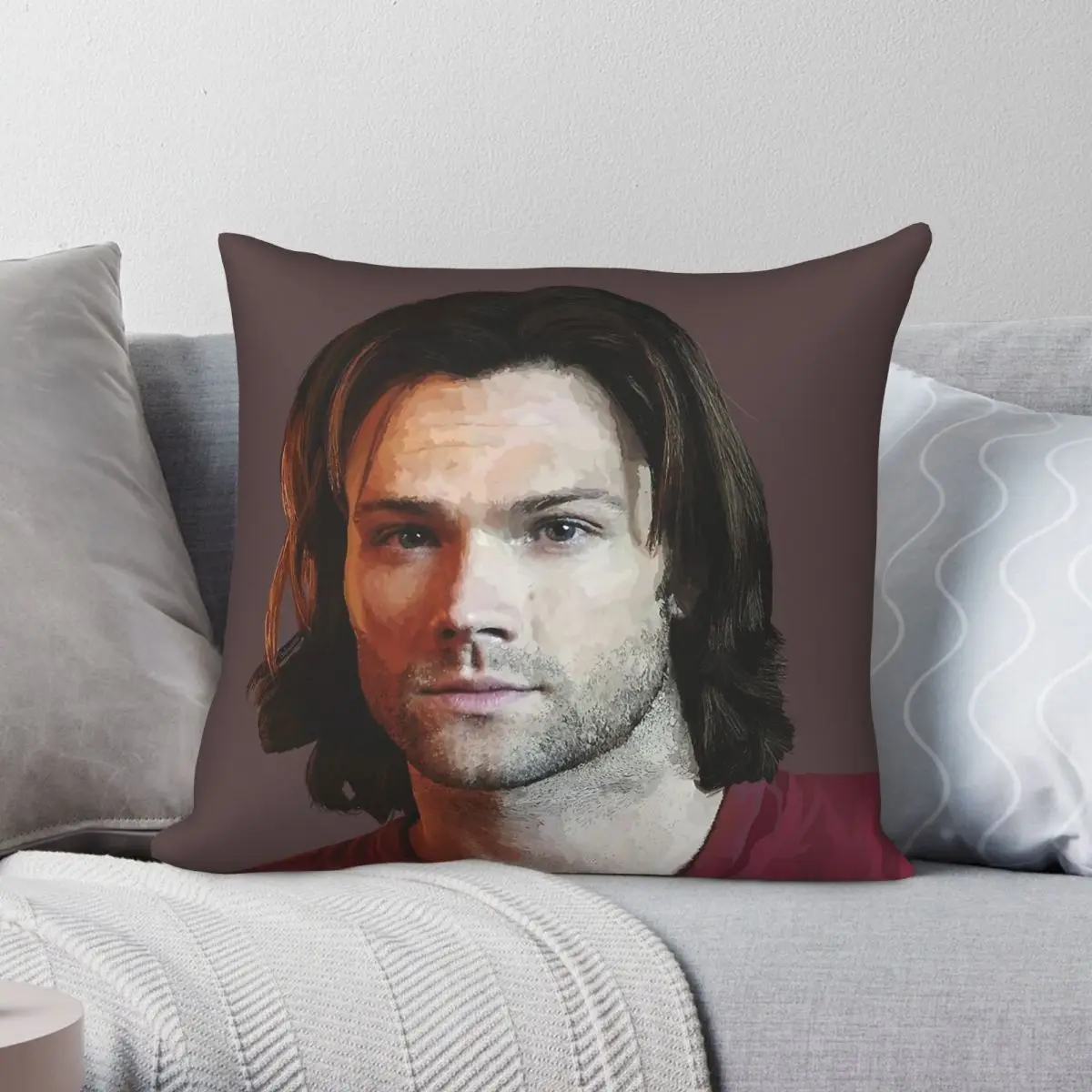 Supernatural Sam Winchester Square Pillowcase Polyester Linen Velvet Pattern Zip Decorative Throw Pillow Case Room Cushion Cover
