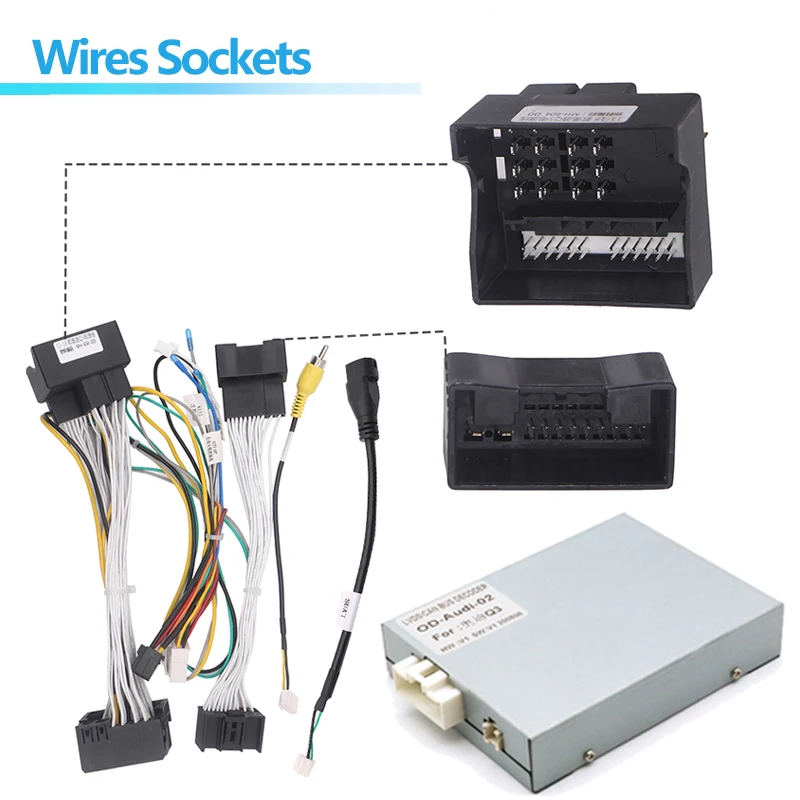 Android Radio Car Stereo Wire Harness Power Plug Cable Adapter Canbus Box Decoder For Audi Q5 Q4L Q3 2011 2018 OD-AD-02