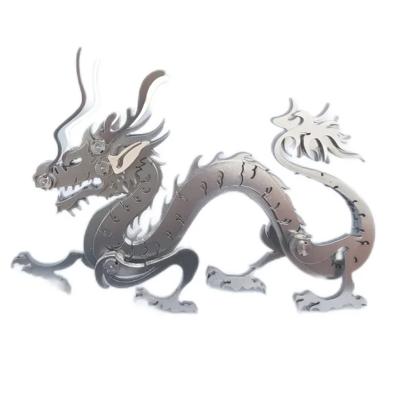 

3D Puzzle Dragon Model Kit Mechanical Metal Jigsaw Chinese Loong Models DIY Assembly Animals Toys for Teens Adults Gift