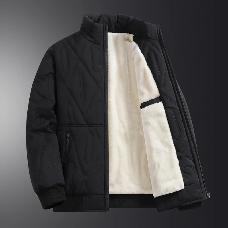 

2025 New Autumn Winter Style Lambswool Padded Jacket Thickened and Lined Men's Fashionable Soft Trendy Casual Warm Cotton Jacket