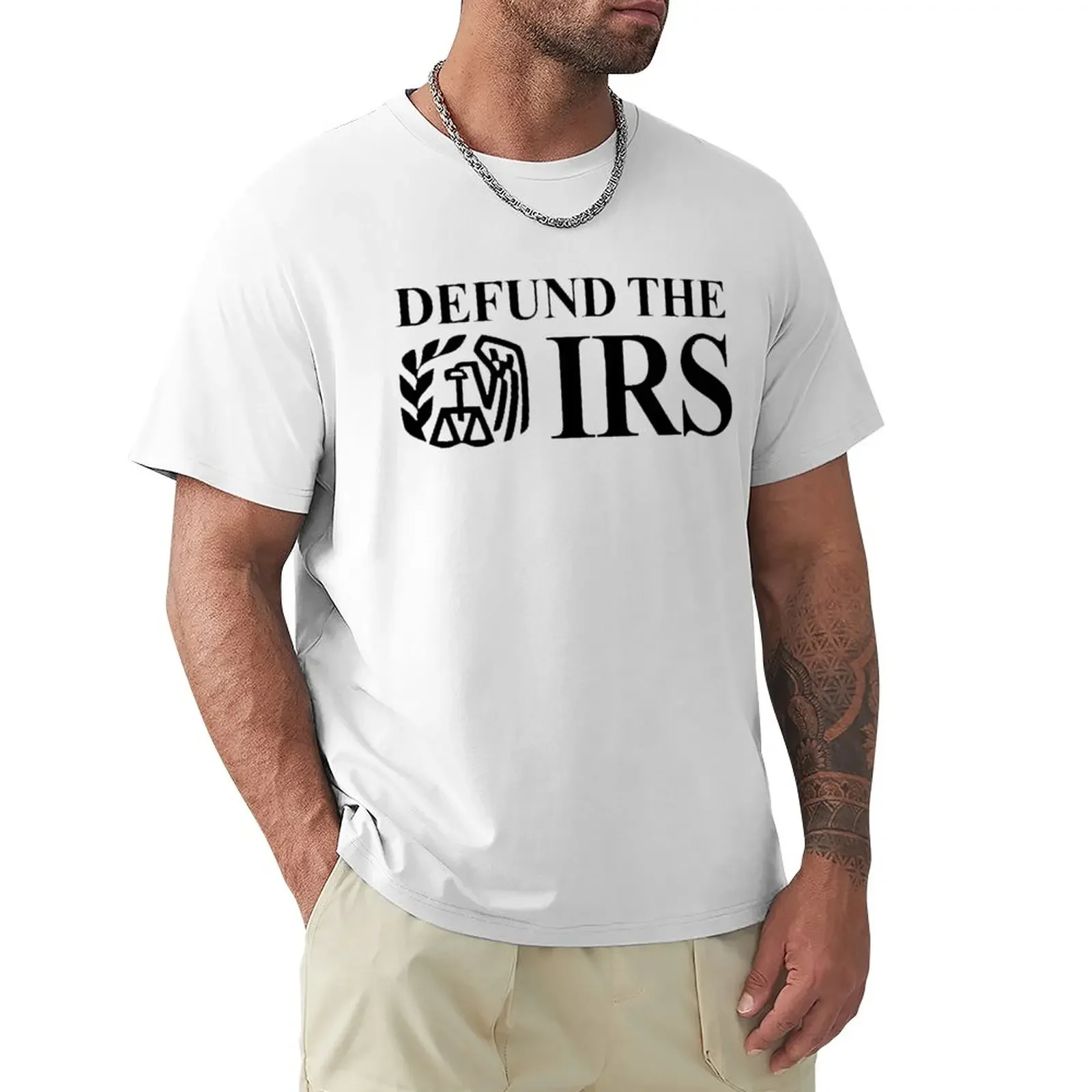 defund the irs T-Shirt aesthetic oversized hippie clothing tshirts for men mens designer clothes Short Sleeve Round Collar manga