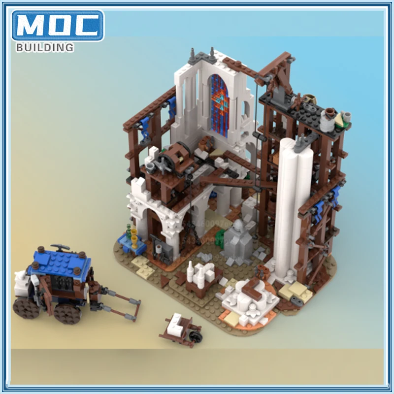 Строительные блоки MOC, модель средневекового замка, средневековые Stonemasons, кирпичи для гильдии, сделай сам, технология сборки, креативные игрушки, подарки