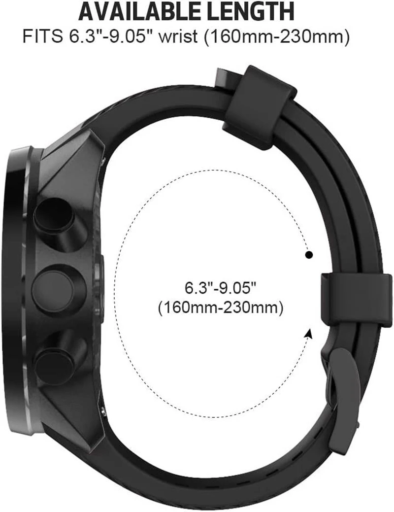 Correa de silicona de goma para reloj inteligente, pulsera de repuesto de 24mm para Suunto 9 Baro