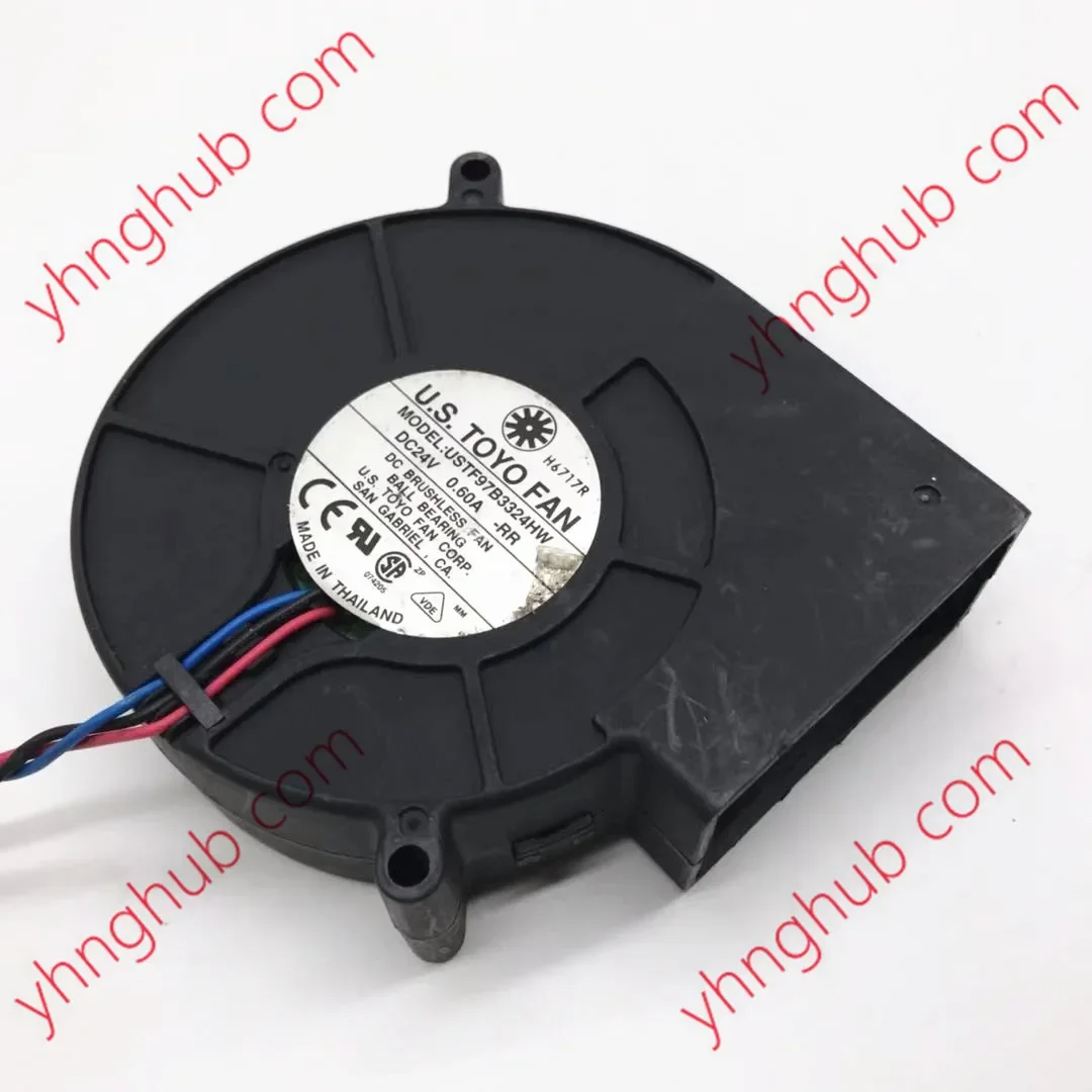 U.S TOYO USTF97B3324HW RR DC 24V0.60A 97x97x33mm 3-Wire Server Cooling Fan