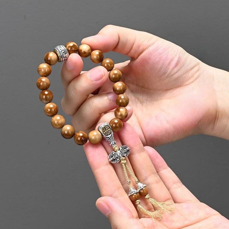 

Premium Cook Round Pearl Single Strand Bracelet Bodhi Buddhist Prayer Beads Necklace Handheld Collectible Jewelry