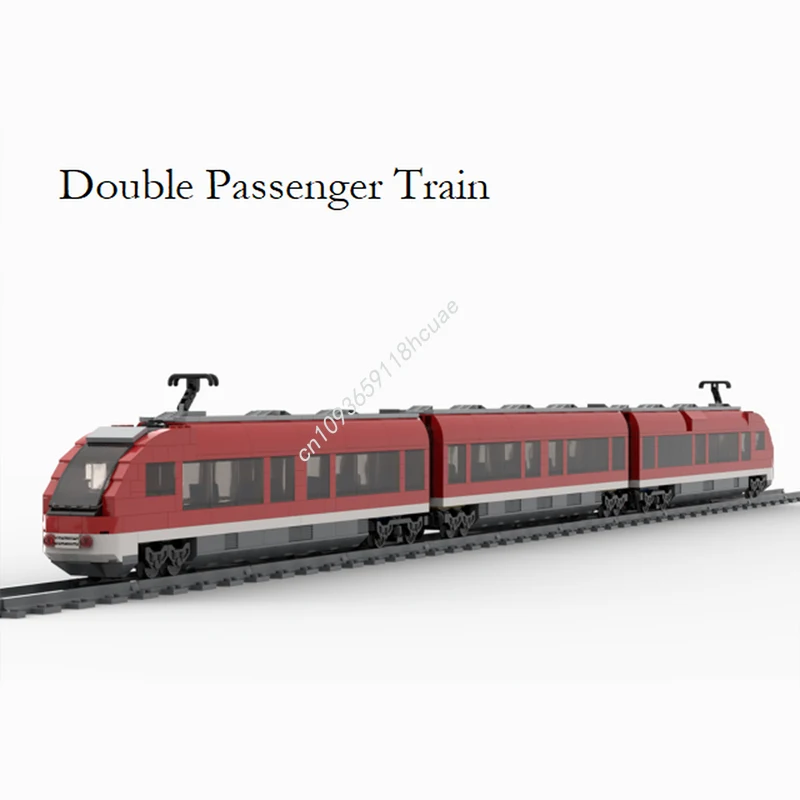 

992 шт. MOC двойной пассажирский поезд, строительные блоки, образовательный кирпич, детская игрушка на день рождения, развивающая рождественскую игрушку в подарок