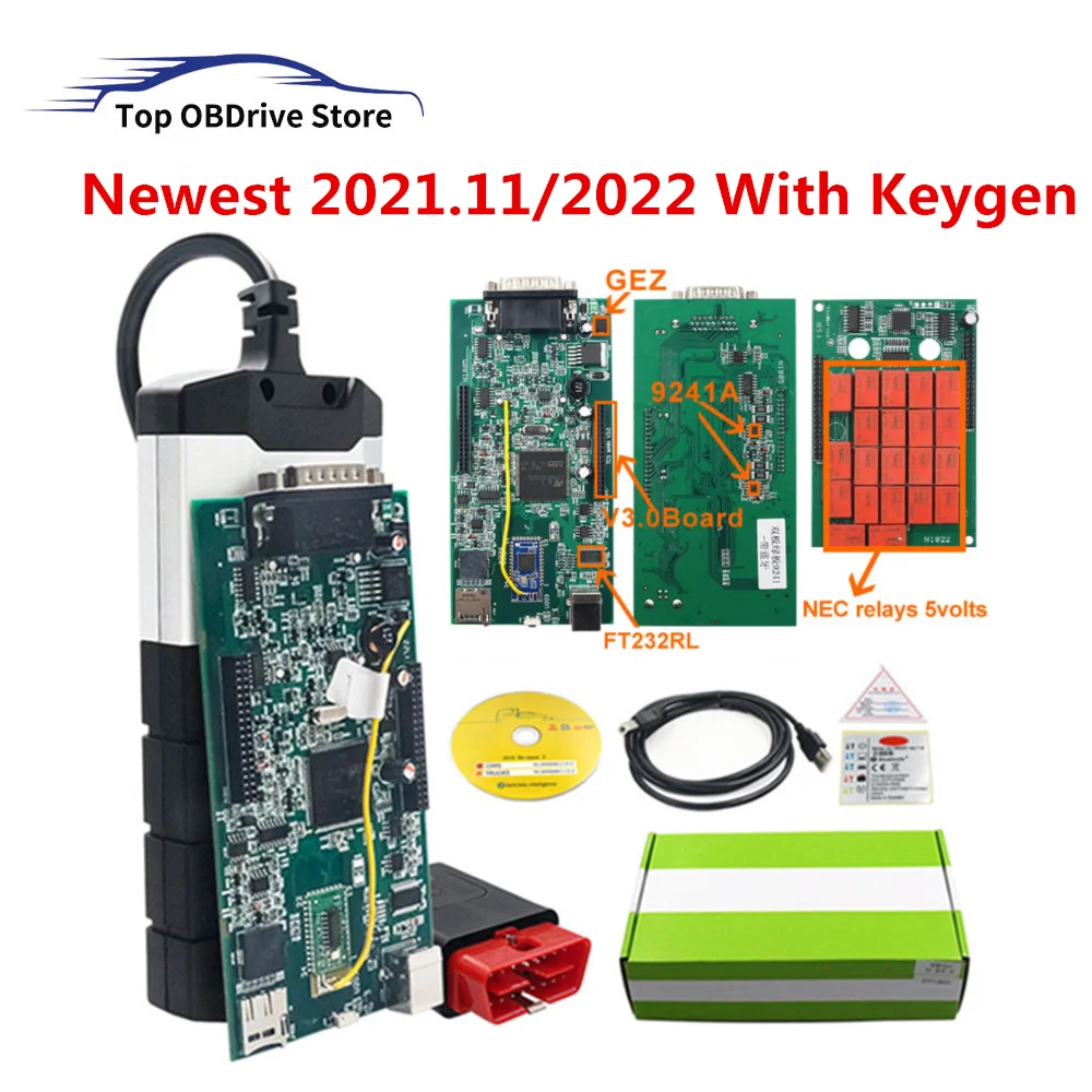 Диагностический инструмент Multidiag Pro + 2022 с генератором ключей, универсальный сканер OBD2, реле NEC 9241A, TCS PRO VCI V3.0