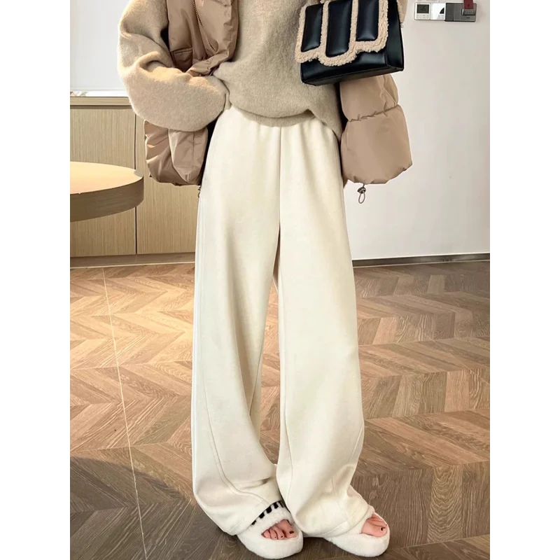 

Wool High-Waist Draping Thickened Straight Pants