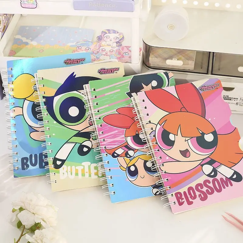 Powerpuff Girls Animation Peripheral Paging Coil Notepad A5 Cartoon Cute Girl Girly Heart Kawaii Student Notebook Gift Wholesale