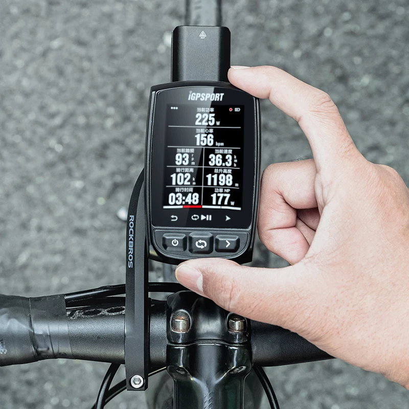 ROCKBROS RHL1000-1500 Luzes de bicicleta Suporte de luz de náilon Suporte para computador de ciclismo para IGS Garmin Bryton GoPro Suporte para bicicleta