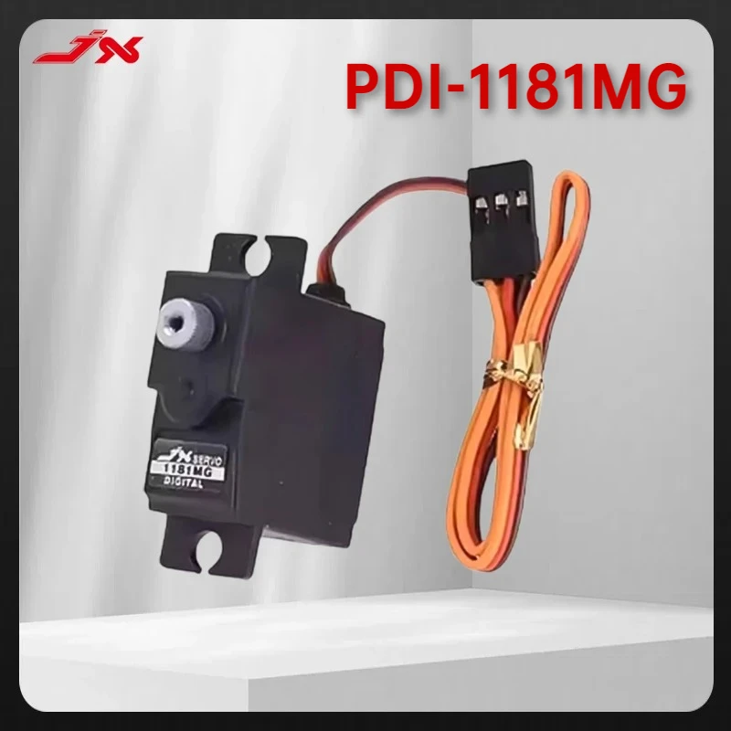 JX Servo PDI-1181MG أجهزة رقمية أساسية - 3.6 كجم @ 6.0 فولت 0.11 ثانية/60 ° ، 17.5 جرام ميتال جير JR 180 مللي متر موصل أجزاء RC