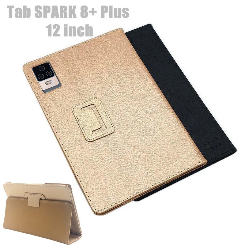 

Flip Case for Samsung Tab SPARK 8+ Plus 12 Inch Silk Pattern Cover Flip Foldable Stand Full Body Protective Case