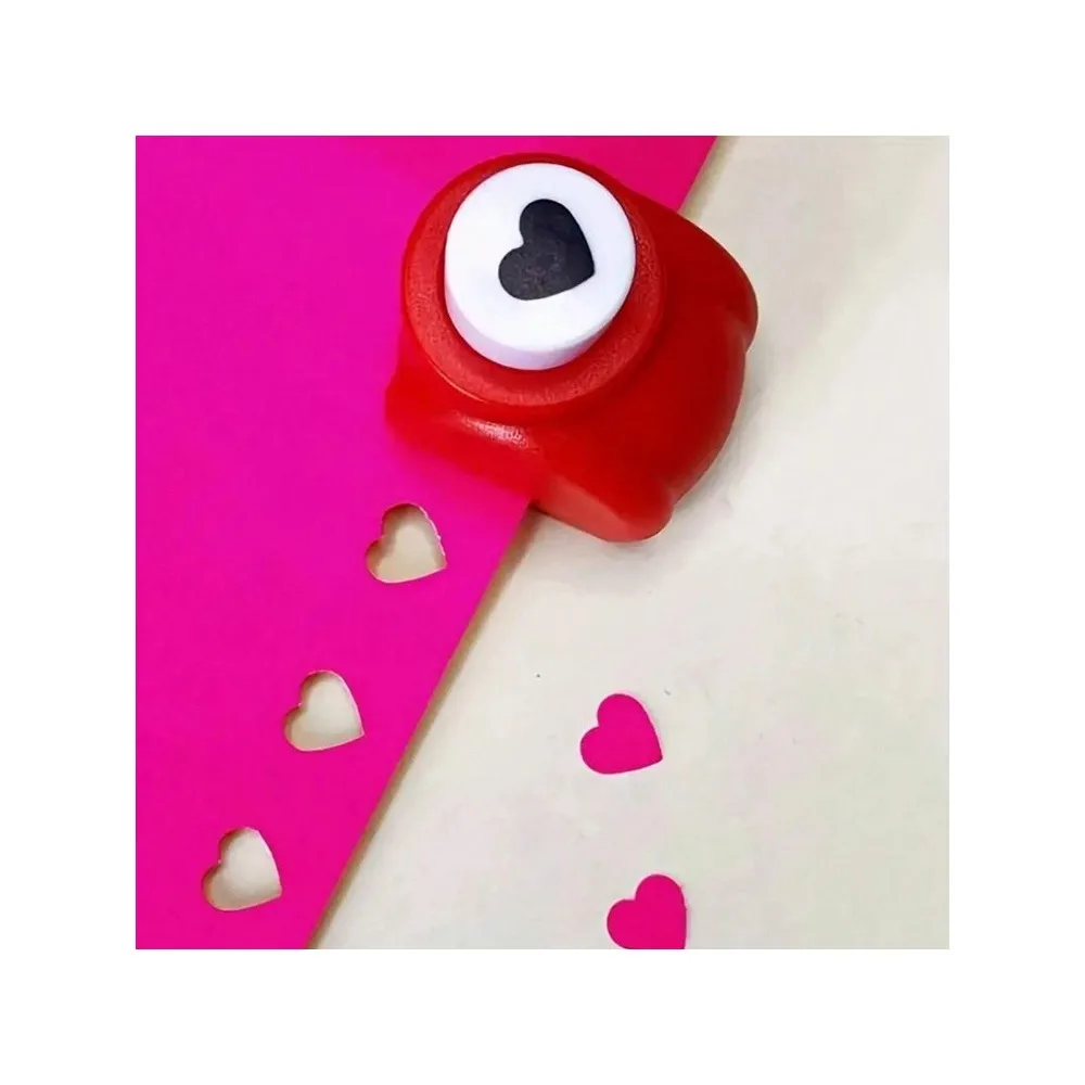 1pc Mini Paper Embosser, Heart-Shaped Paper Punch, Handmade DIY Portable Love Shape Paper Art Paper Manual Punch