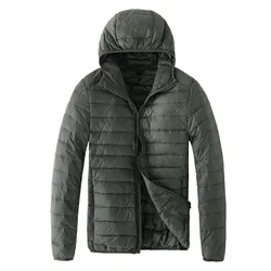 Men Puffer Jackets Mens Korean Fashion casual Hooded Ultra Light Packable Water and Wind-Resistant Breathable Down Coat