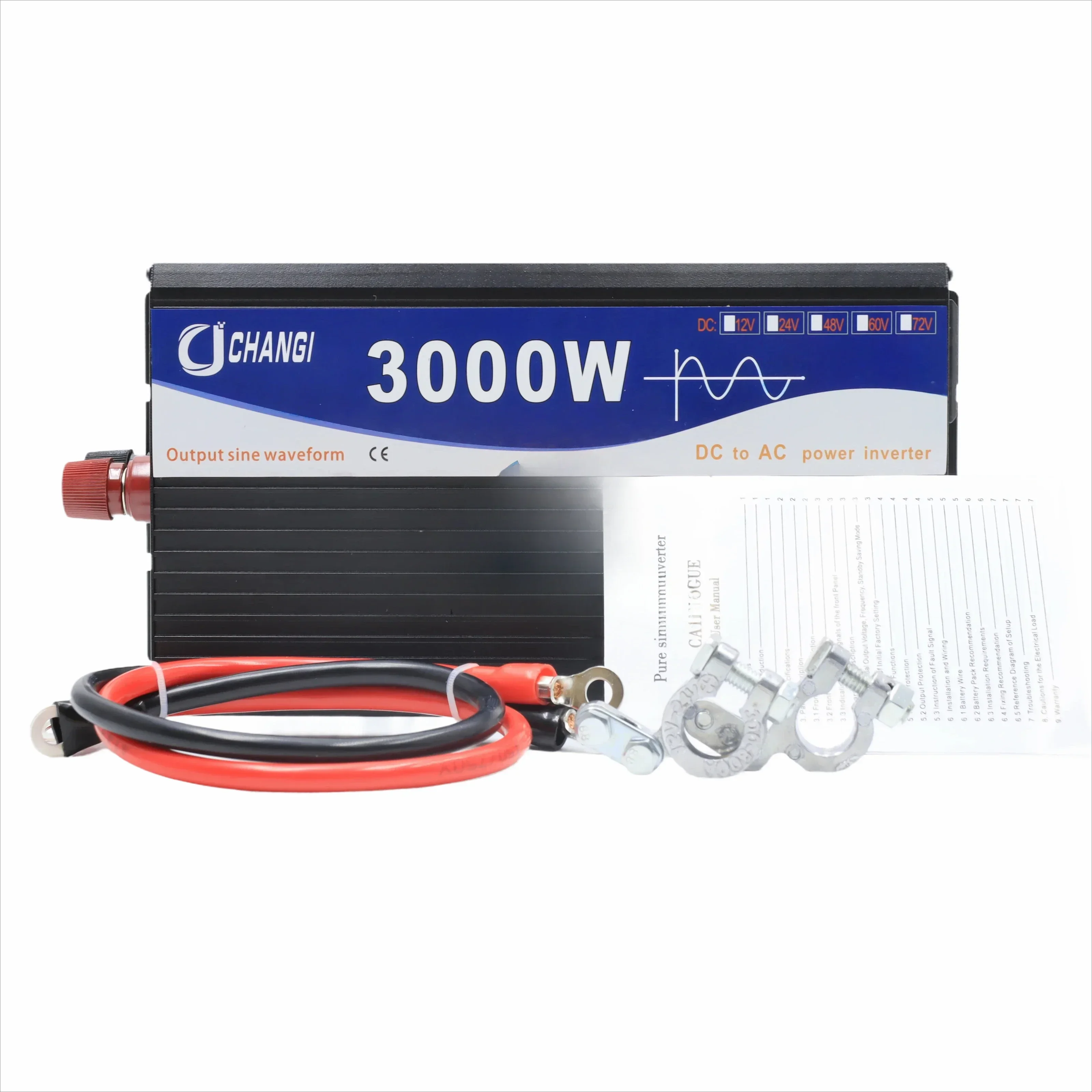 For72V a 110V 120V 60hz inversor de onda sinusoidal pura 3000W potencia máxima 1500W convertidor de voltaje de potencia constante transformador de potencia de coche