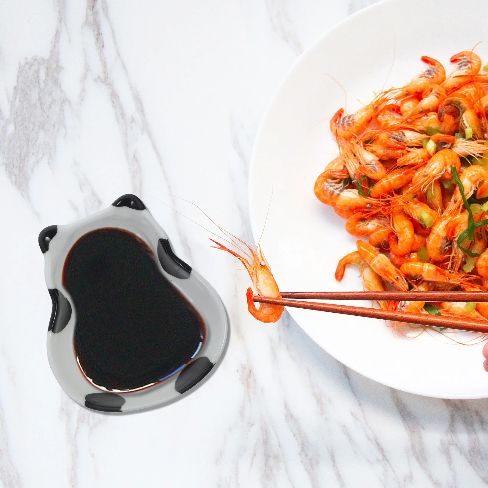 

2Pcs Panda Ceramic Plates Cute Small Sauce Dishes Serving Bowls for Sushi Appetizers Seasoning Charcuterie Condiments