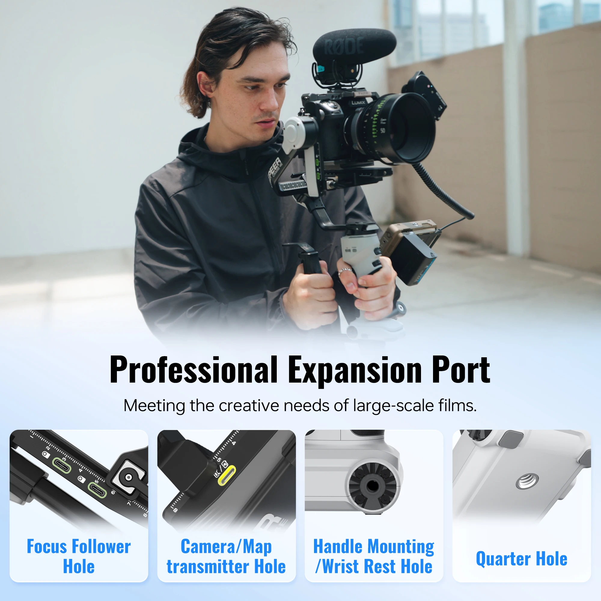 ZHIYUN CINEPEER CRANE 4E 3-Axis Handheld Camera Gimbal Stabilizer with Vert Shoot/Video Rec for Sony Canon Nikon DSLR Mirrorless