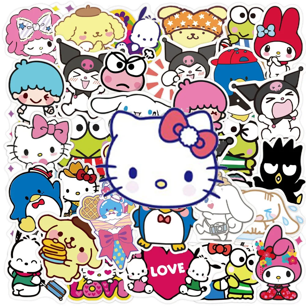 50 قطعة/كرتون بلاك بيوتي ماي ميلودي ملصق لطيف لعبة فتاة محمول لطيف أنيمي ملصق مزخرفة للأطفال