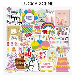 27Pcs Birthday Theme  Notebook Planner Decoration Stickers Cake Party Guitar Luggage Water Glass S01566