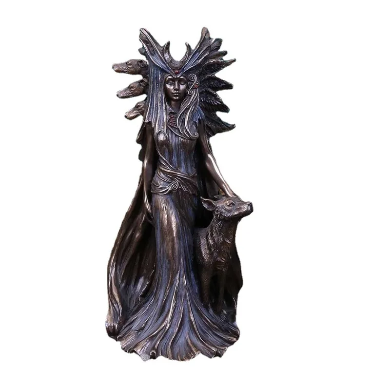 Hecate Greek Goddess of Magic with Her Hounds Statue Witch Decoration  Room Table Decoration Witch Hound Home Decor