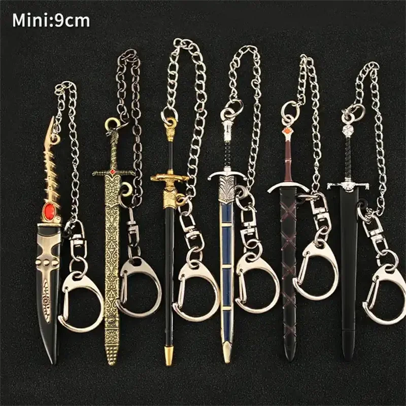 Wholesale 10PCS/Lot Longclaw Dawn Sword Keychain GOT Jon Snow 1/12 Medieval Metal Weapon Model Pendant Keyring Gift