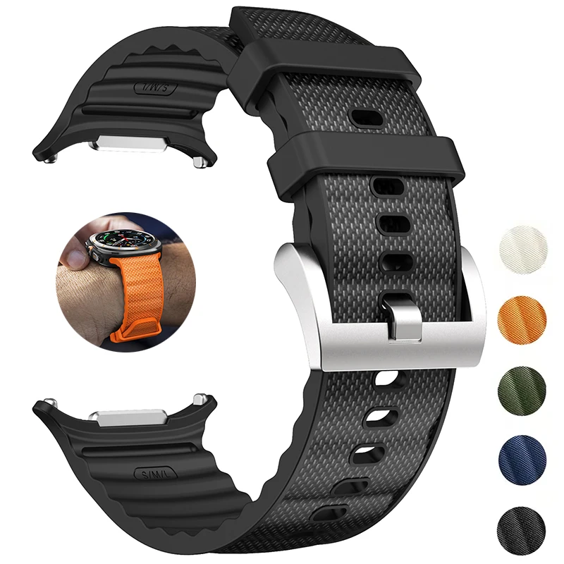 pulseira-para-samsung-galaxy-watch-7-ultra-2024-47mm-pulseira-funcional-silicone-nailon-pulseira-esportiva-galaxy-watch-ultra-2025-47mm