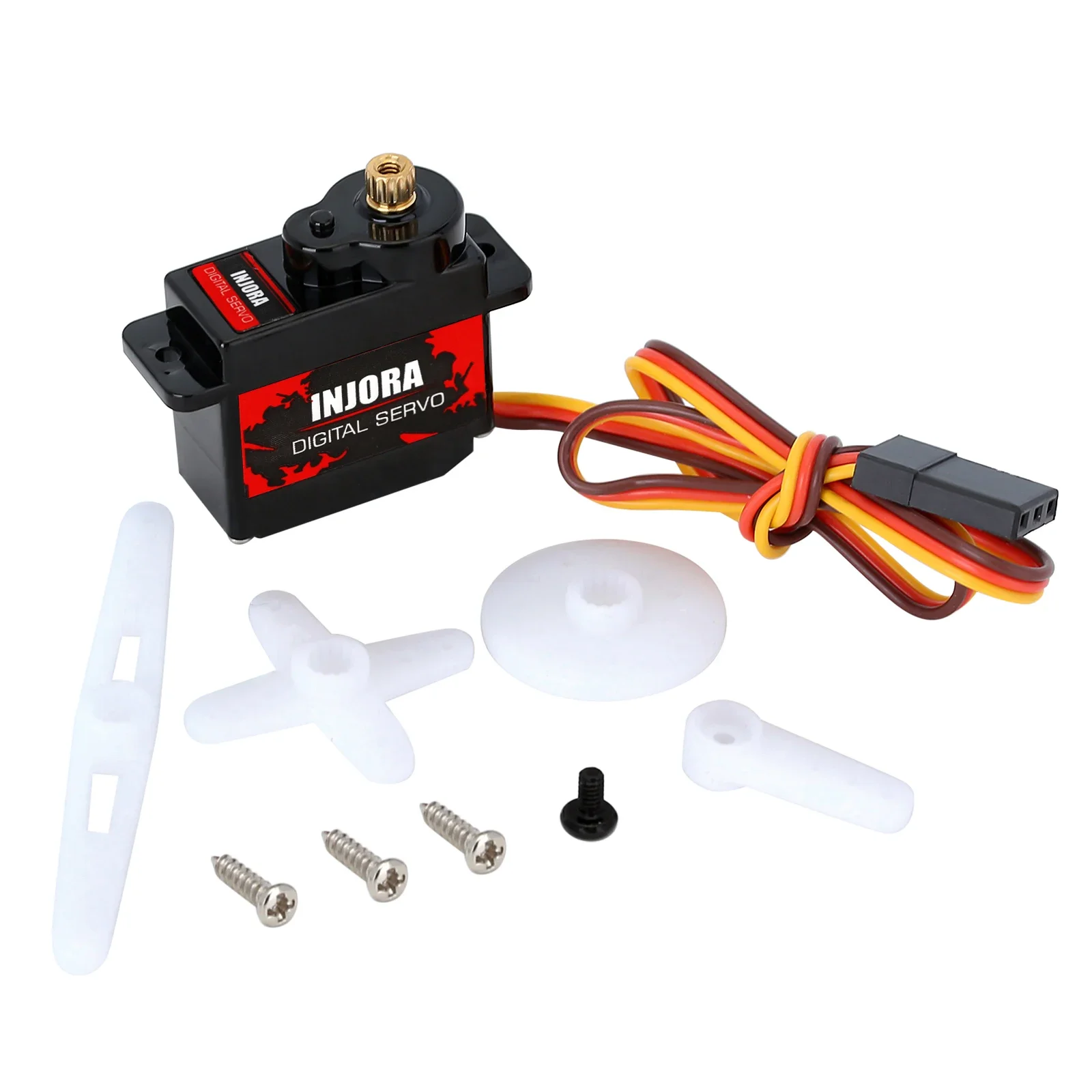 INJORA INS012G 12g Digital Servo with Mount & 15T Metal Arm for RC Car Model Axial SCX24 AX24 Upgrade Parts