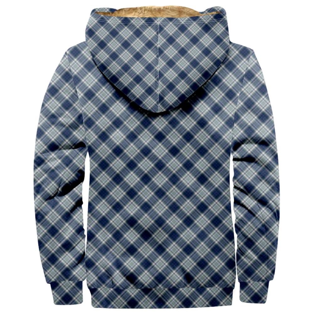 Men's Winter Jackets Coats,Fashion Vintage Blue Plaid Pattern Cotton Clothes Overcoat Hooded Japan Style Dance