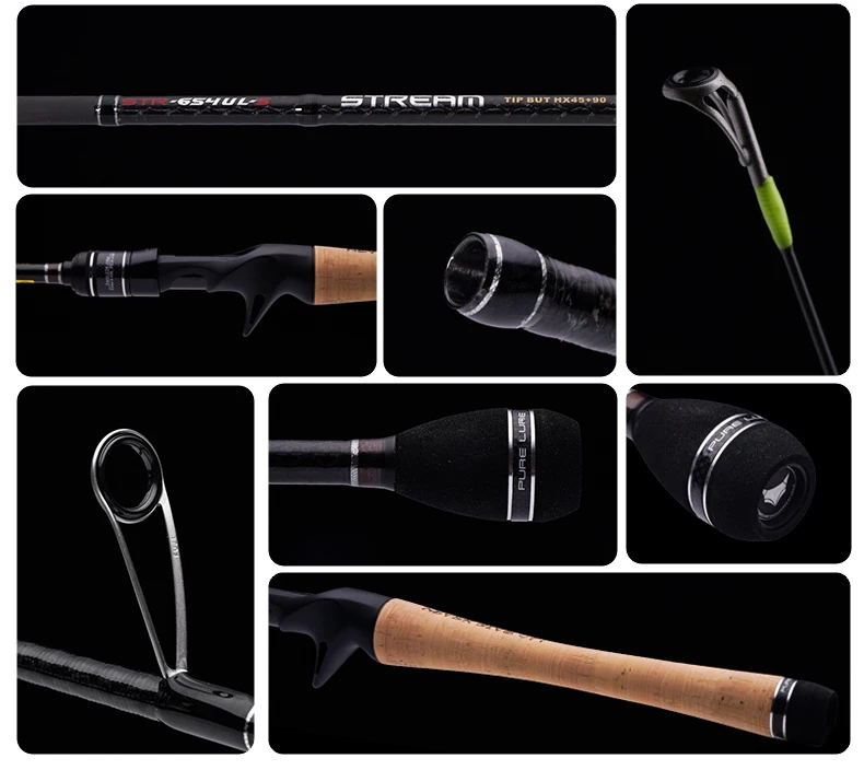 PURELURE STREAM Soft Bait Reiserute Ultraleicht 1,98m 2,01m Partner-Rute für Hecht, Barsch, Forelle, Spinn- und Wurfangeln, Schnelle Aktion – Detail 11