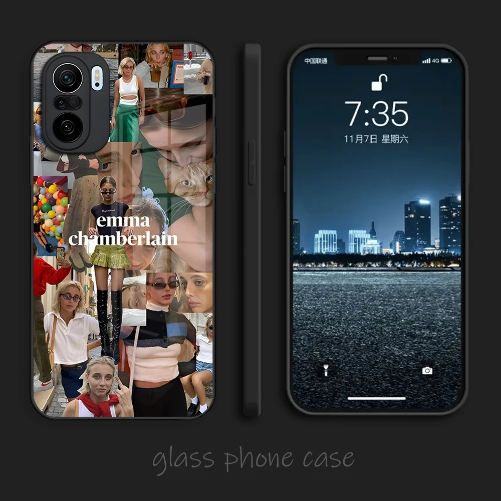 حافظة هاتف EmmaS ChamberlainS لهاتف Xiaomi 12 13 14 Lite Pro 11t lite POCO M6 M5 X6 X5 X3 NFC F5 F6 Pro من الزجاج المقسى