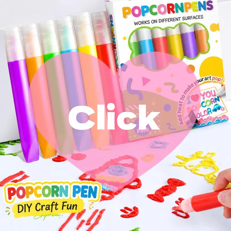 6/12Pcs 3D Magic Popcorn Pens Puffy Popcorn Pens Bubble Art Markers for DIY Cards Craft, Notebook Greeting Card Doodle Graffiti