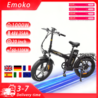 Emoko C94 Electric Bicycle 1000W Motor 48V35AH Battery Folding Cargo Commuter 20x4.0\