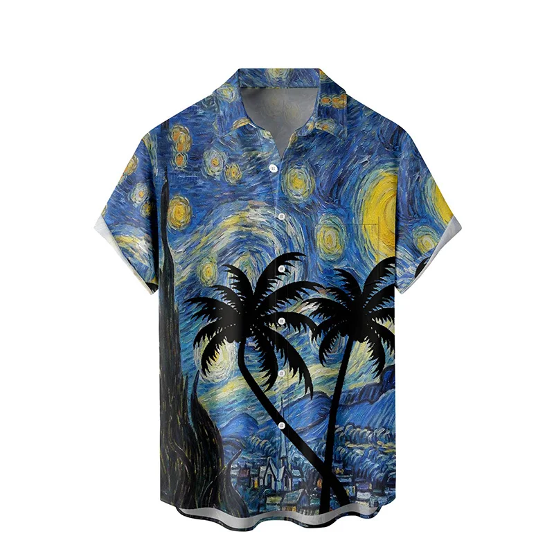 

Resort Casual Tropics Shirts for Men Clothing 3D Printed Hawaiian Beach Shirt Short Sleeve y2k Tops Vintage Clothes Lapel Blouse