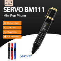 SERVO BM111 Pen Style Mini Mobile Phone  Fan 2 SIM Card Magic Voice FM Radio Bluetooth Dial 2G GSM Pen Fan Portable Phone Alarm
