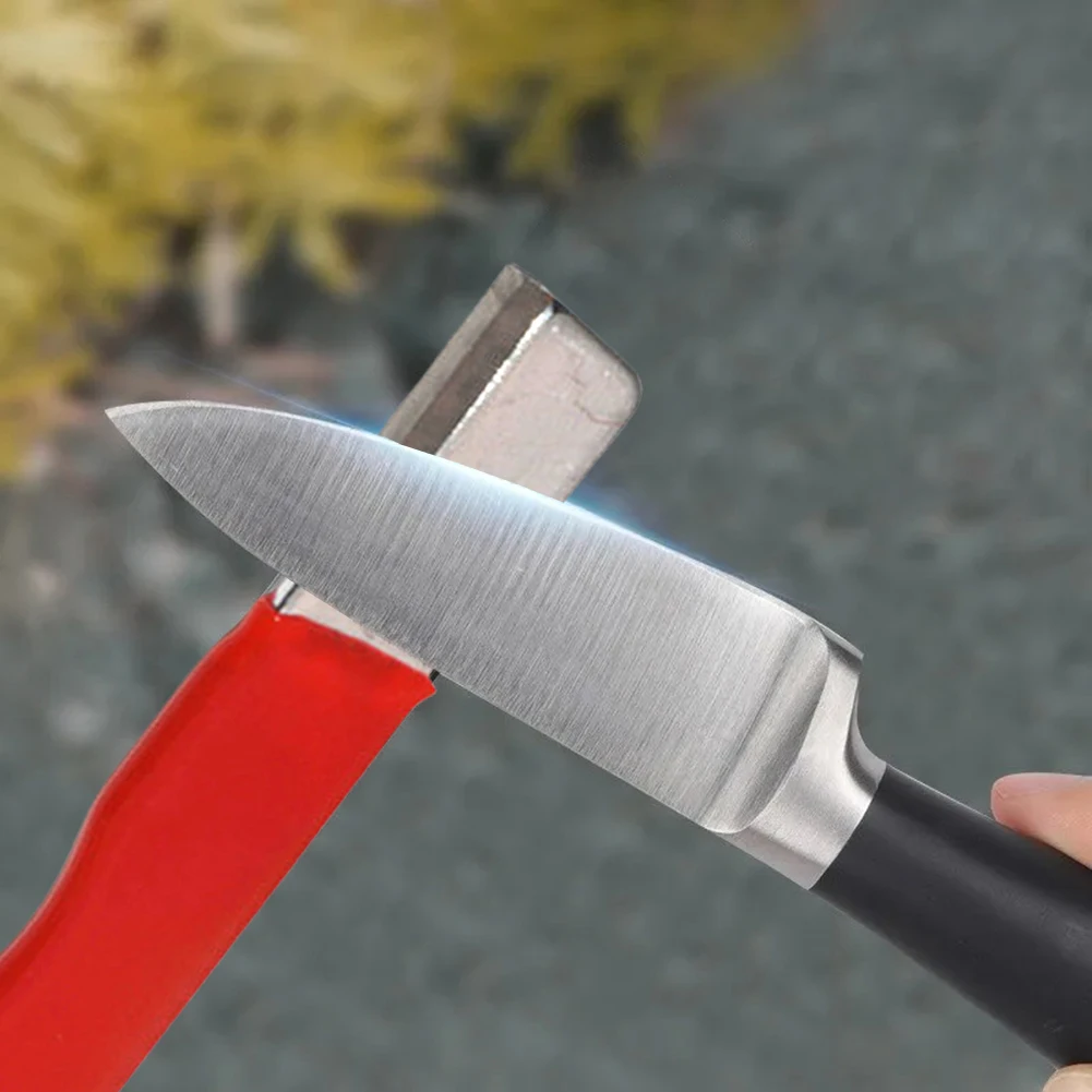 Affilacoltelli portatile con coperchio Attrezzi da giardino Affilacoltelli Pietra per affilare tascabile in acciaio inossidabile per tutte le lame